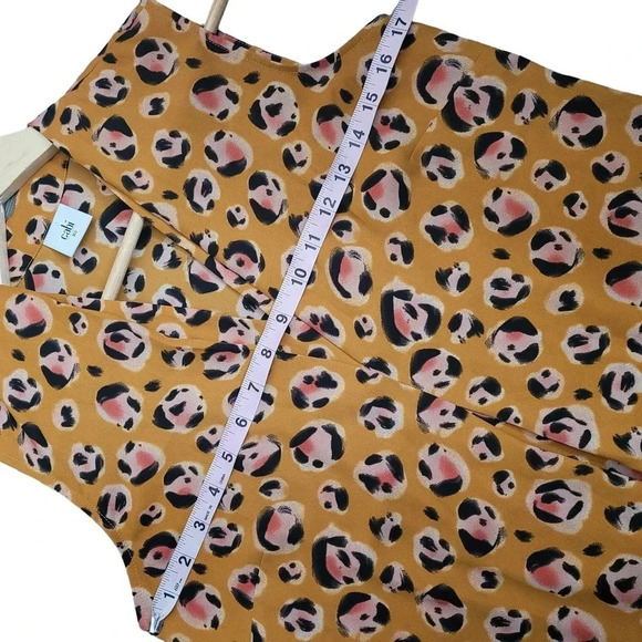 Cabi Women's Prowl Sunset Leopard V-neck Sleeveless Blouse Size XS Orange 3792 - Picture 5 of 7